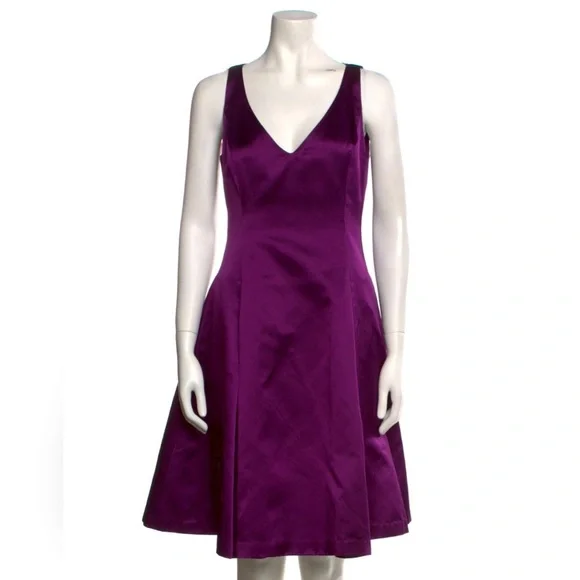 Ralph Lauren Collection Silk Cocktail Mini Dress Formal Fit & Flare 8 Party midi - Picture 2 of 8